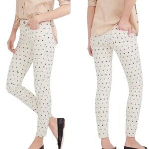 J. Crew Womens Skinny Toothpick Jeans in White Mini Star Print 29